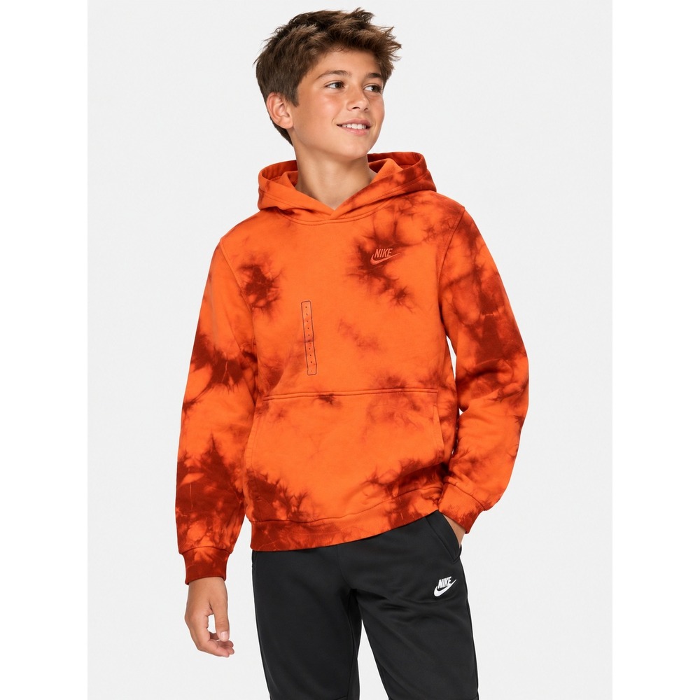 Nike Kids Orange Tie Dye Athleisure Pullover Hoodie Size L NWT